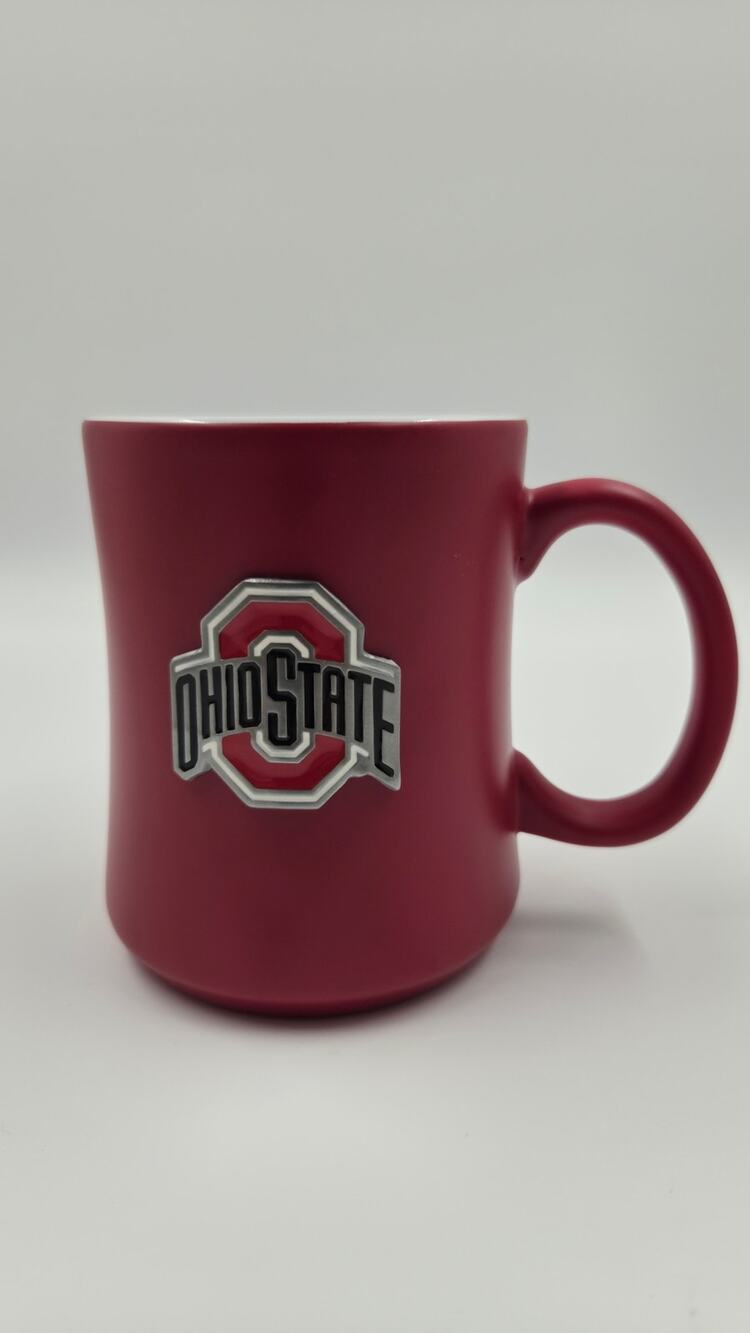 OSU Ohio State Red Ceramic Mug with Raised Logo NWT